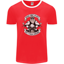 Bikers Don't Go Grey Motorbike Motorcycle Mens Ringer T-Shirt FotL Red/White