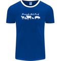 Vegan Animals Are Friends Not Food Mens Ringer T-Shirt FotL Royal Blue/White