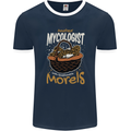 Amateur Mycologist Funny Mushroom Mens Ringer T-Shirt FotL Navy Blue/White