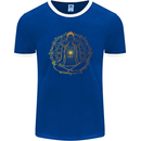 Spiritual Yoga Meditation Peace Mens Ringer T-Shirt FotL Royal Blue/White