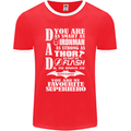 Dad My Favourite Superhero Father's Day Mens Ringer T-Shirt FotL Red/White