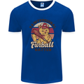 Furball Batter Funny Cat Baseball Humour Mens Ringer T-Shirt Royal Blue/White