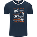 Grandson You Are My Favourite Dinosaur Mens Ringer T-Shirt FotL Navy Blue/White