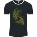 The Viking Raven Symbol Odin Ragnar Tribal Mens Ringer T-Shirt FotL Black/White