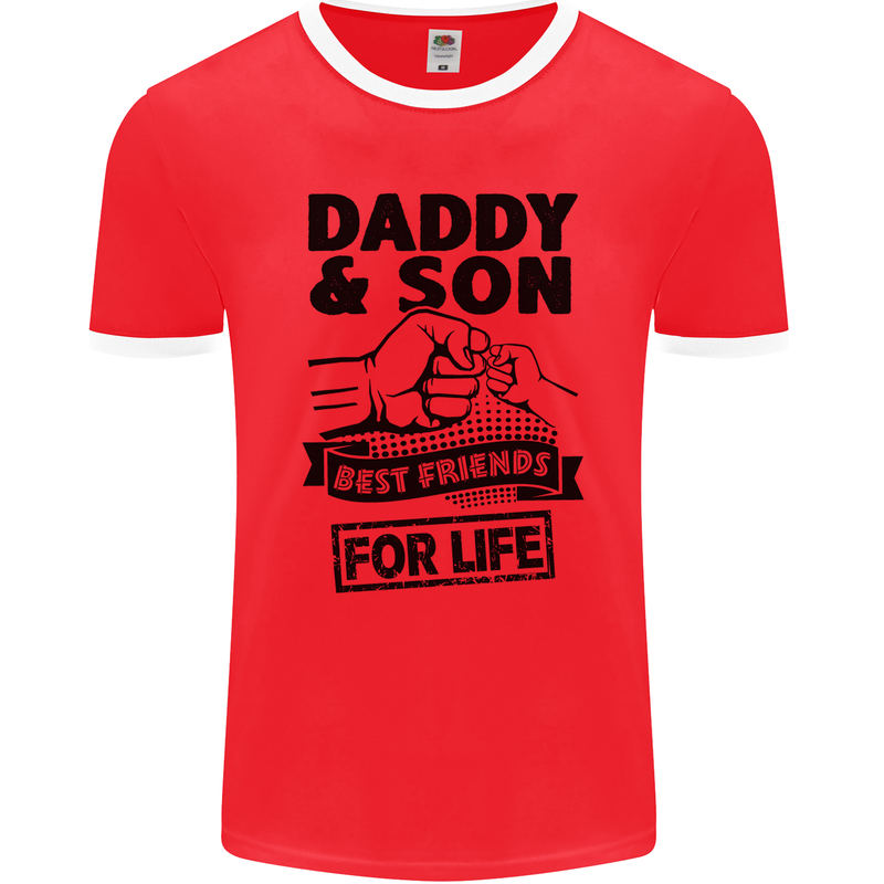 Daddy & Son Best Friends Father's Day Mens Ringer T-Shirt FotL Red/White