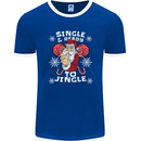 Single and Ready to Jingle Christmas Funny Mens Ringer T-Shirt FotL Royal Blue/White