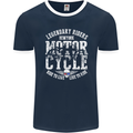 Legendary Motorcycle Riders Motorbike Biker Mens Ringer T-Shirt FotL Navy Blue/White