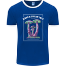 Have a Great Trip Magic Mushrooms LSD Hippy Mens Ringer T-Shirt FotL Royal Blue/White