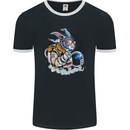 Space Bunny Funny Astronaut Space Rabbit Mens Ringer T-Shirt FotL Black/White