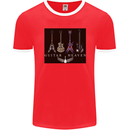 Guitar Heaven Guitarist Electric Acoustic Mens Ringer T-Shirt FotL Red/White