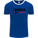 Mom of Two Boys Funny Mother's Day Mens Ringer T-Shirt FotL Royal Blue/White