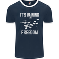 Freedom Parachute Regiment Para 1 2 3 4 SAS Mens Ringer T-Shirt FotL Navy Blue/White