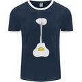 Funny Egg Guitar Acoustic Electric Bass Mens Ringer T-Shirt FotL Navy Blue/White