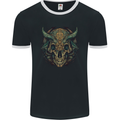 A Mystical Bull Skull Demonic Evil Fantasy Mens Ringer T-Shirt FotL Black/White