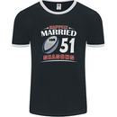 51 Year Wedding Anniversary 51st Rugby Mens Ringer T-Shirt FotL Black/White