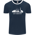 Noahs Ark Dinosaurs T-Rex Atheist Atheism Mens Ringer T-Shirt FotL Navy Blue/White