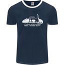 Noahs Ark Dinosaurs T-Rex Atheist Atheism Mens Ringer T-Shirt FotL Navy Blue/White