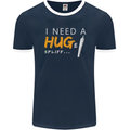 I Need a Huge Spliff Funny Weed Cannabis Mens Ringer T-Shirt FotL Navy Blue/White