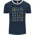 Dinosaur Alphabet T-Rex Funny Mens Ringer T-Shirt FotL Navy Blue/White