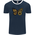 A Sunflower Butterfly Mens Ringer T-Shirt FotL Navy Blue/White