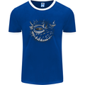 A Pufferfish Puffer Illustration Mens Ringer T-Shirt FotL Royal Blue/White