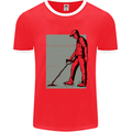 A Man Metal Detecting Detector Detect Mens Ringer T-Shirt Red/White