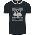 Chillin With My Snowmies Funny Christmas Mens Ringer T-Shirt FotL Black/White