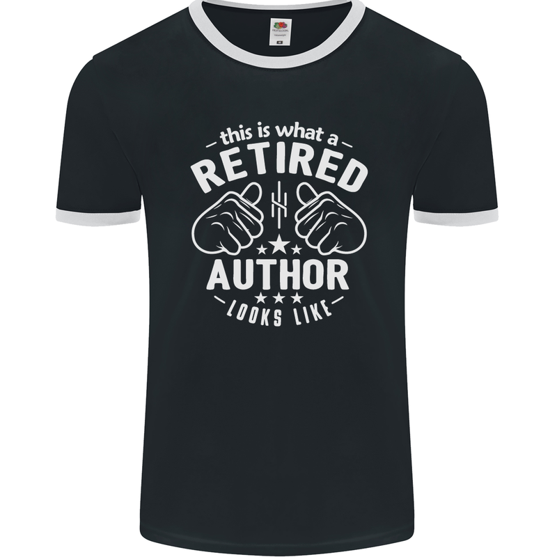 This Is What a Retired Author Looks Like Mens Ringer T-Shirt FotL Black/White