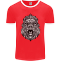 Ape Mandala Art Mens Ringer T-Shirt FotL Red/White