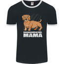 Dogs Rauhaardackel Mama Mens Ringer T-Shirt FotL Black/White