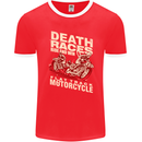 Death Races Flat Track Motorcycle Biker Mens Ringer T-Shirt FotL Red/White