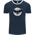 Raven Moon Vikings Mens Ringer T-Shirt FotL Navy Blue/White