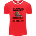 Weekend Forecast Motorbikes Mens Ringer T-Shirt FotL Red/White