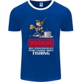 Start Talking About Fishing Funny Fisherman Mens Ringer T-Shirt FotL Royal Blue/White