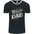 Worlds Okayest Dad Funny Fathers Day Mens Ringer T-Shirt FotL Black/White