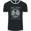 Hail Thor Protector of Midgard Viking Odin Mens Ringer T-Shirt FotL Black/White
