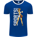 Basketball Sports & Beer Funny Mens Ringer T-Shirt FotL Royal Blue/White