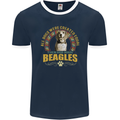 A Beagle Dog Mens Ringer T-Shirt FotL Navy Blue/White