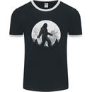 Bigfoot With a Moon Background Mens Ringer T-Shirt FotL Black/White