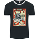 Retro Cinema Movie Night Films & TV Mens Ringer T-Shirt FotL Black/White