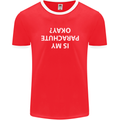 Is My Parachute Okay? Skydiving Para 1 2 3 Mens Ringer T-Shirt FotL Red/White