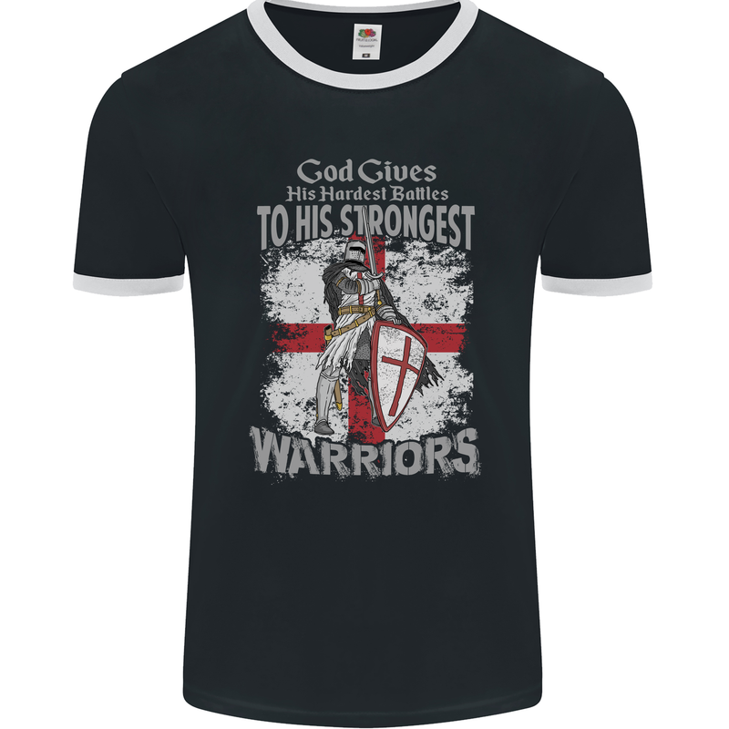 St George Warriors Mens Ringer T-Shirt FotL Black/White