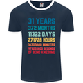31st Birthday 31 Year Old Mens Ringer T-Shirt FotL Navy Blue/White