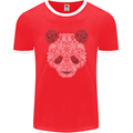 Paisly Panda Bear Mens Ringer T-Shirt FotL Red/White