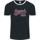 Legend Since 43rd Birthday 1980 Mens Ringer T-Shirt FotL Black/White