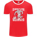 Ice Hockey Players Walk On Water Mens Ringer T-Shirt FotL Red/White