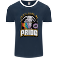 Can't Hide My Pride LGBT Gay Awareness Mens Ringer T-Shirt FotL Navy Blue/White