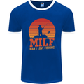 MILF Fishing Funny Fisherman Father's Day Mens Ringer T-Shirt FotL Royal Blue/White