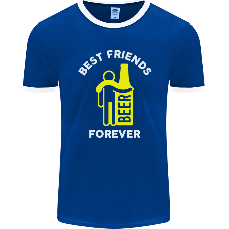 Me and Beer Best Friends Forever Funny Mens Ringer T-Shirt FotL Royal Blue/White