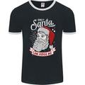 Only Santa Can Judge Me Funny Christmas Mens Ringer T-Shirt FotL Black/White